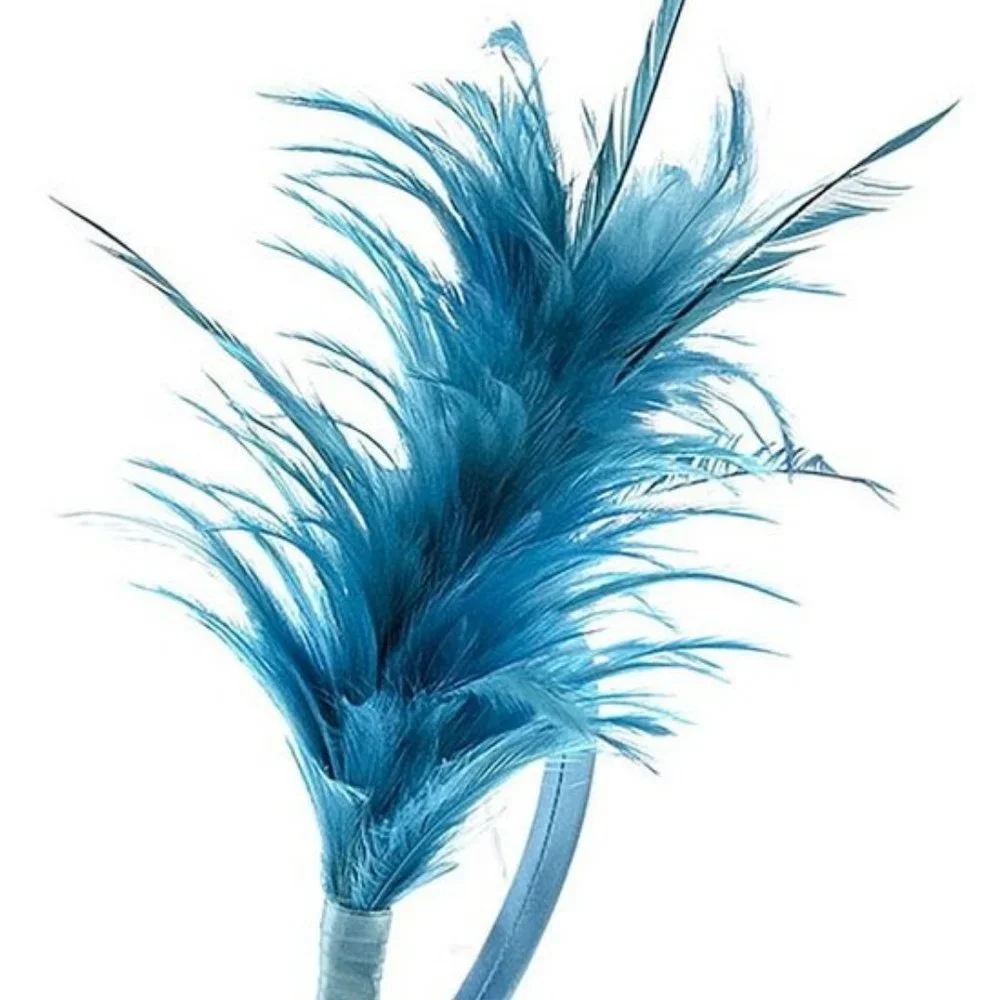 NWT Blue Feather Fascinator Headband - Picture 9 of 9